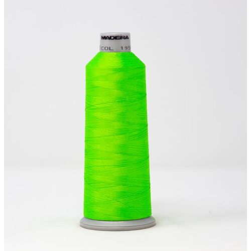 918-1950 Madeira Polyneon #40 WEIGHT (5500 yard) Cone Fluorescent Green Thumbnail