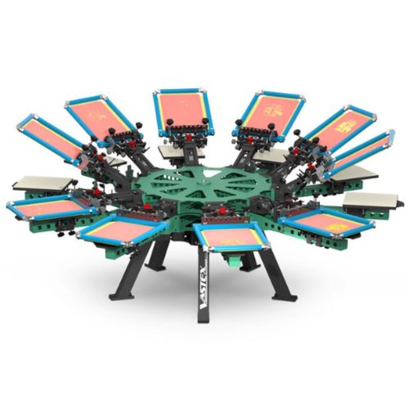 V-2000HD - Industrial Screen Printer (Rear Clamp)-10 Station, 10 Color-V2HD-1010- Thumbnail