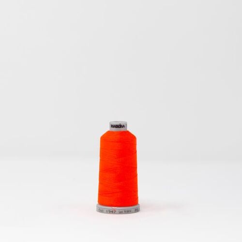 919-1947 MADEIRA POLYNEON #40 WEIGHT 1100yd SPOOL ORANGE PINK Thumbnail