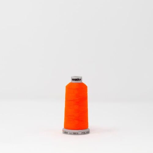 919-1954 MADEIRA POLYNEON #40 WEIGHT 1100yd SPOOL ORANGE PINK Thumbnail
