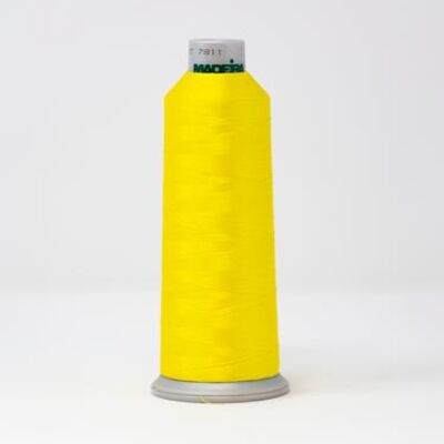918-1924 MADEIRA POLYNEON #40 WEIGHT (5500 yard) CONE Yellow Thumbnail