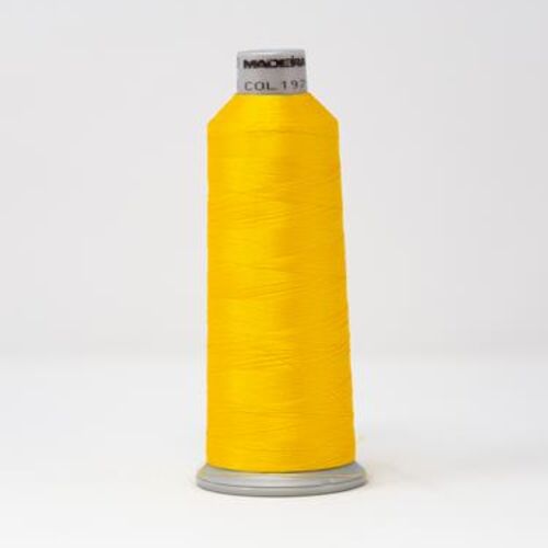 918-1971 MADEIRA POLYNEON #40 WEIGHT (5500 yard) CONE Yellow Thumbnail
