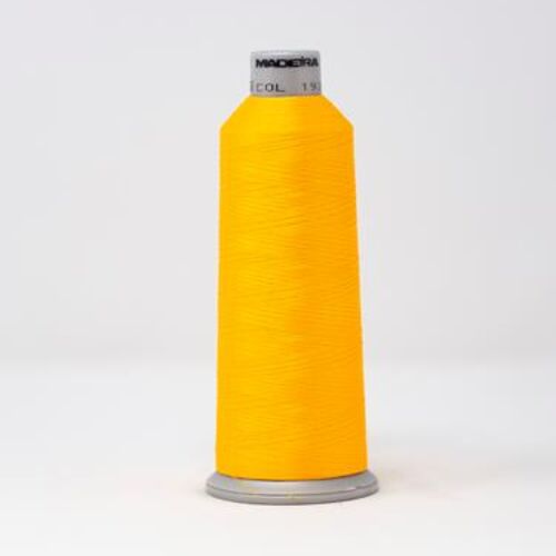 918-1923 MADEIRA POLYNEON #40 WEIGHT (5500 yard) CONE Yellow/Orange Thumbnail
