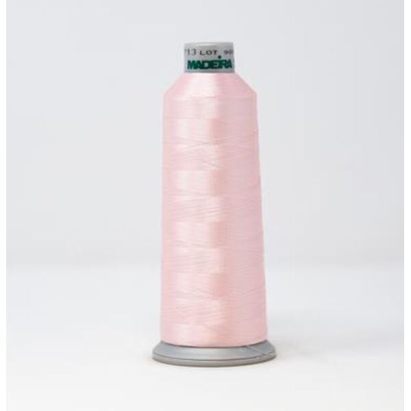 918-1713 MADEIRA POLYNEON #40 WEIGHT (5500 yard) CONE Beige/Pink Thumbnail