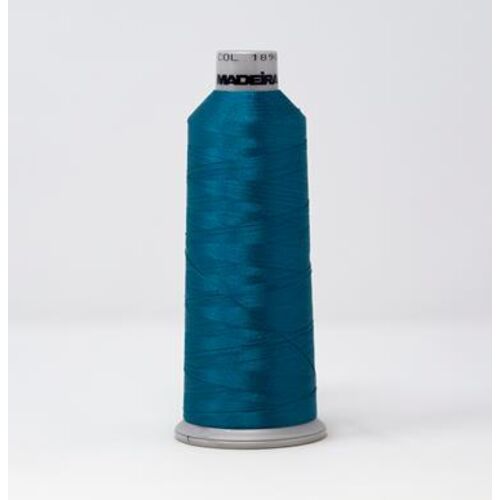 918-1890 MADEIRA POLYNEON #40 WEIGHT (5500 yard) CONE Blue/Green Thumbnail
