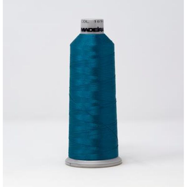 918-1890 MADEIRA POLYNEON #40 WEIGHT (5500 yard) CONE Blue/Green Thumbnail