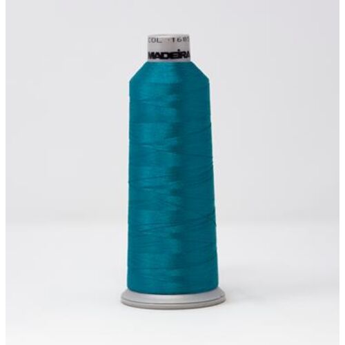 918-1685 MADEIRA POLYNEON #40 WEIGHT (5500 yard) CONE Blue/Green Thumbnail