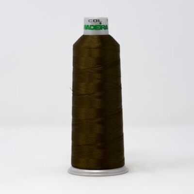 918-1757 MADEIRA POLYNEON #40 WEIGHT (5500 yard) CONE Green/Brown Thumbnail