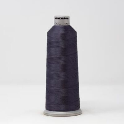 918-1619 MADEIRA POLYNEON #40 WEIGHT (5500 yard) CONE Purple Black Thumbnail