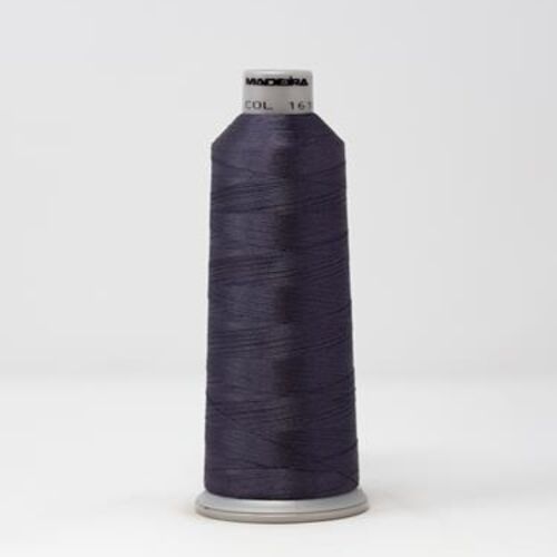 918-1619 MADEIRA POLYNEON #40 WEIGHT (5500 yard) CONE Purple Black Thumbnail