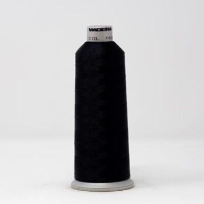 918-1641 MADEIRA POLYNEON #40 WEIGHT (5500 yard) CONE Black Thumbnail