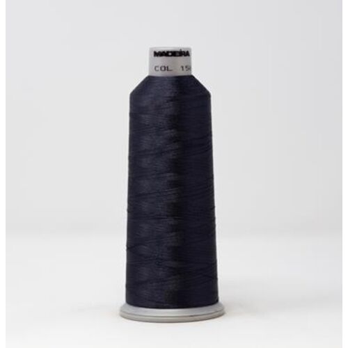 918-1564 MADEIRA POLYNEON #40 WEIGHT (5500 yard) CONE Purple Black Thumbnail