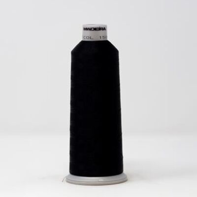 918-1500 MADEIRA POLYNEON #40 WEIGHT (5500 yard) CONE Black Thumbnail