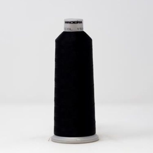 918-1500 MADEIRA POLYNEON #40 WEIGHT (5500 yard) CONE Black Thumbnail