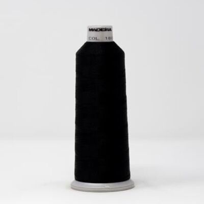 918-1800 MADEIRA POLYNEON #40 WEIGHT (5500 yard) CONE Black Thumbnail