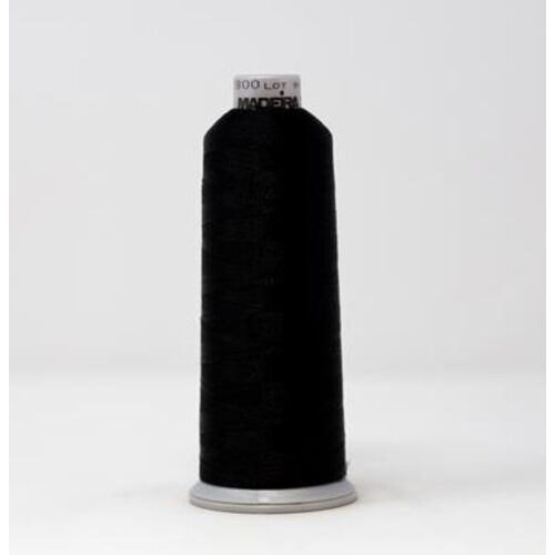 918-2800 MADEIRA POLYNEON #40 WEIGHT (5500 yard) CONE Black Thumbnail